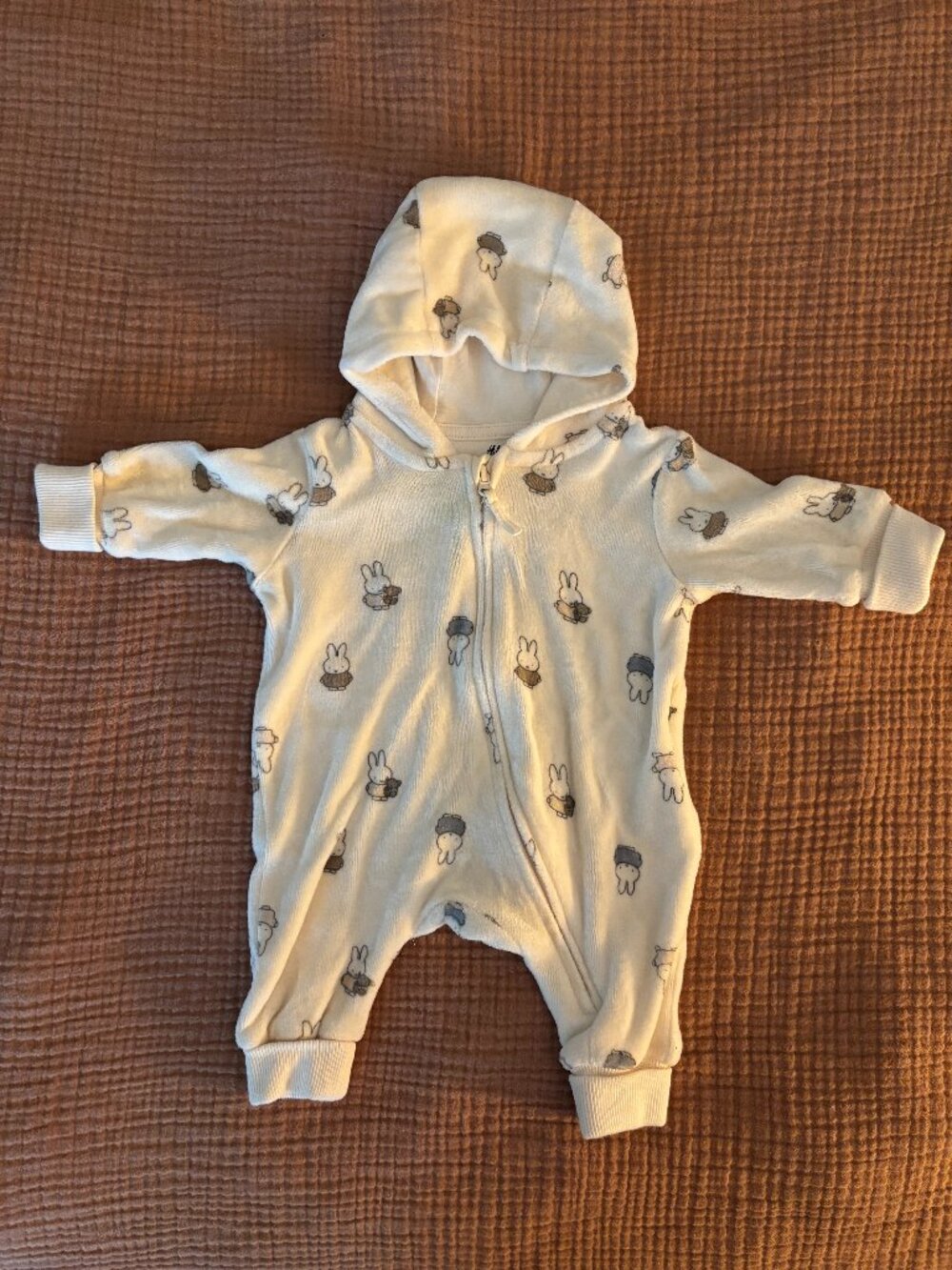 Brand new never worn H&M Miffy fall/winter zip up onesie with cuffs